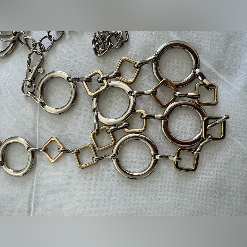 Two tone funky chain belt- 39 inches for the waist part 50 inches end to end